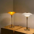 Luminária de mesa de vidro escandinavo – Iluminação LED simples para sua casa