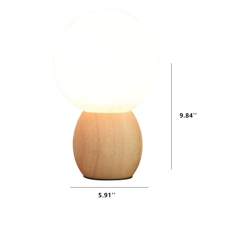 Luminária de mesa em Madeira Nórdica | Abajur de Vidro Minimalista de Design Orbital para Cômoda