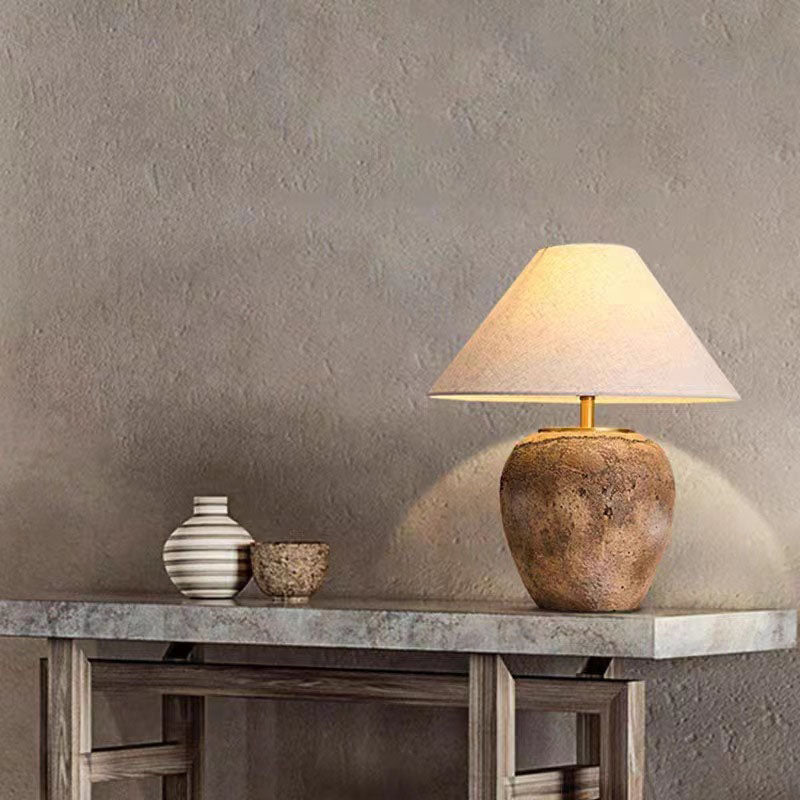 Luminária de mesa em cerâmica com abajur de tecido | Abajur moderno e shabby chic para canto 220V-240V Para UK AU