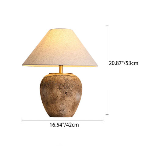 Luminária de mesa em cerâmica com abajur de tecido | Abajur moderno e shabby chic para canto