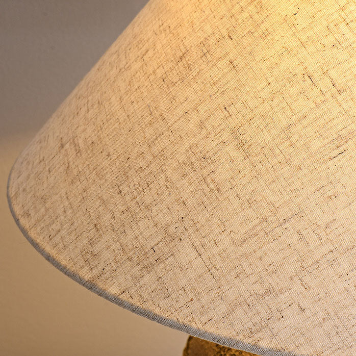Luminária de mesa em cerâmica com abajur de tecido | Abajur moderno e shabby chic para canto