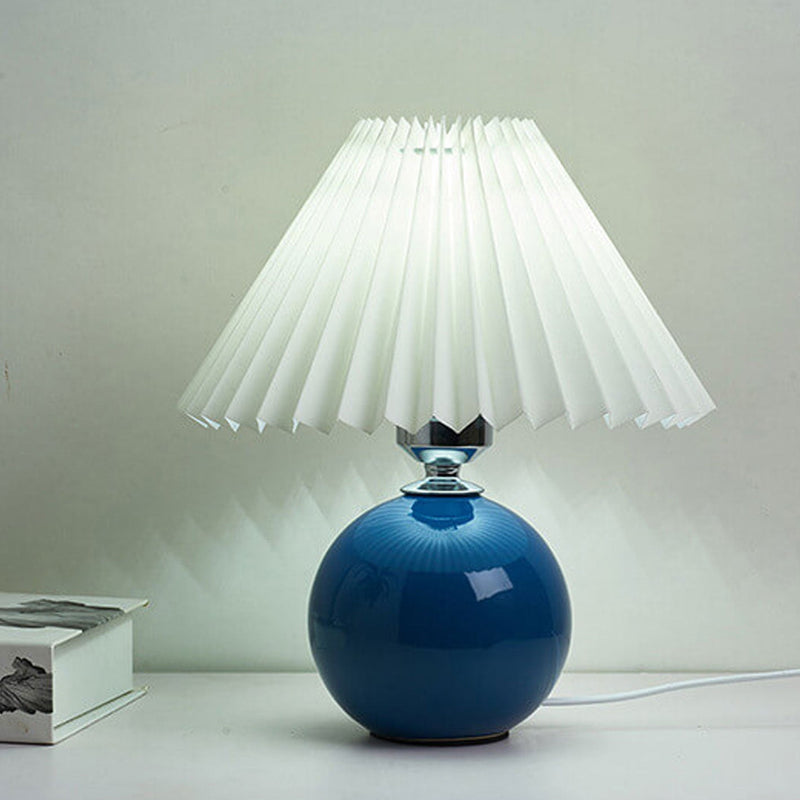 Luminária de mesa em cerâmica plissada estilo nórdico