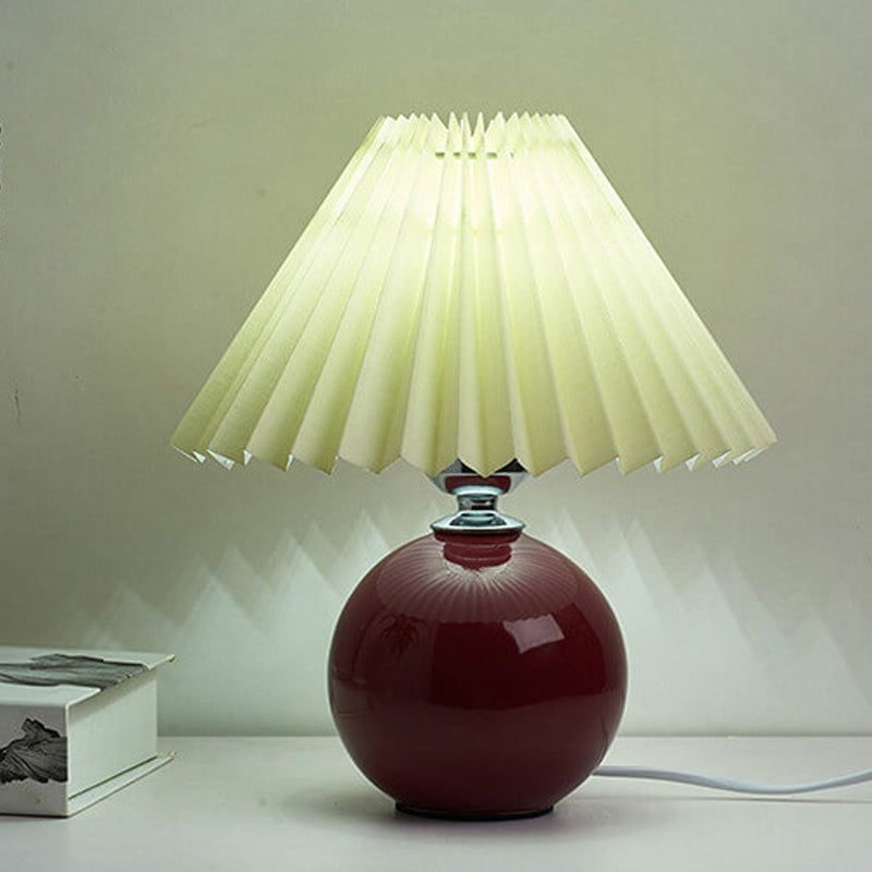 Luminária de mesa em cerâmica plissada estilo nórdico