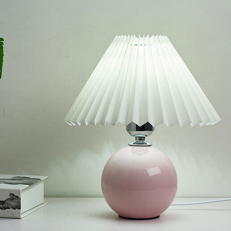Luminária de mesa em cerâmica plissada estilo nórdico