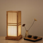 Luminária de mesa em formato quadrado feita de madeira japonesa. 110V-120V Para US CA