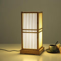 Luminária de mesa em formato quadrado feita de madeira japonesa. 220V-240V Para UK AU