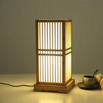 Luminária de mesa em formato quadrado feita de madeira japonesa. 220V-240V Para UK AU
