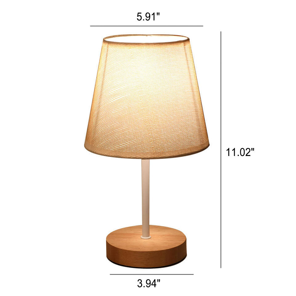 Luminária de mesa em madeira estilo vintage nórdico com LED