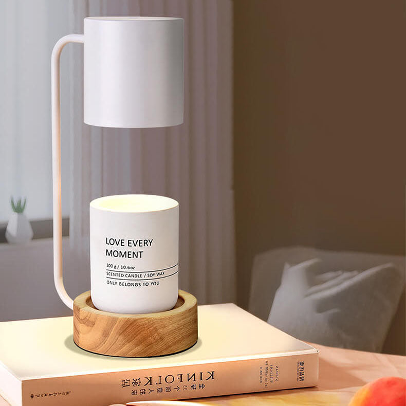Luminária de mesa em madeira japonesa | Abajur minimalista com dimmer para cera