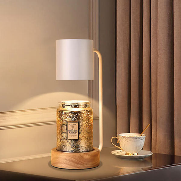 Luminária de mesa em madeira japonesa | Abajur minimalista com dimmer para cera