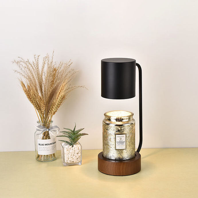 Luminária de mesa em madeira japonesa | Abajur minimalista com dimmer para cera