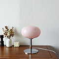 Luminária de mesa em vidro creme estilo vintage - Modelo redondo nórdico para ambientes aconchegantes. Rosa 220V-240V para UK AU