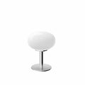 Luminária de mesa em vidro creme estilo vintage - Modelo redondo nórdico para ambientes aconchegantes.