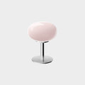 Luminária de mesa em vidro creme estilo vintage - Modelo redondo nórdico para ambientes aconchegantes.