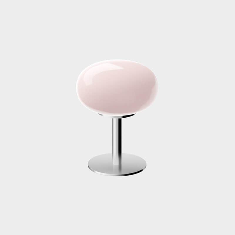 Luminária de mesa em vidro creme estilo vintage - Modelo redondo nórdico para ambientes aconchegantes.