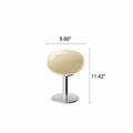 Luminária de mesa em vidro creme estilo vintage - Modelo redondo nórdico para ambientes aconchegantes.