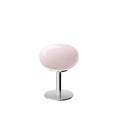 Luminária de mesa em vidro creme estilo vintage - Modelo redondo nórdico para ambientes aconchegantes.