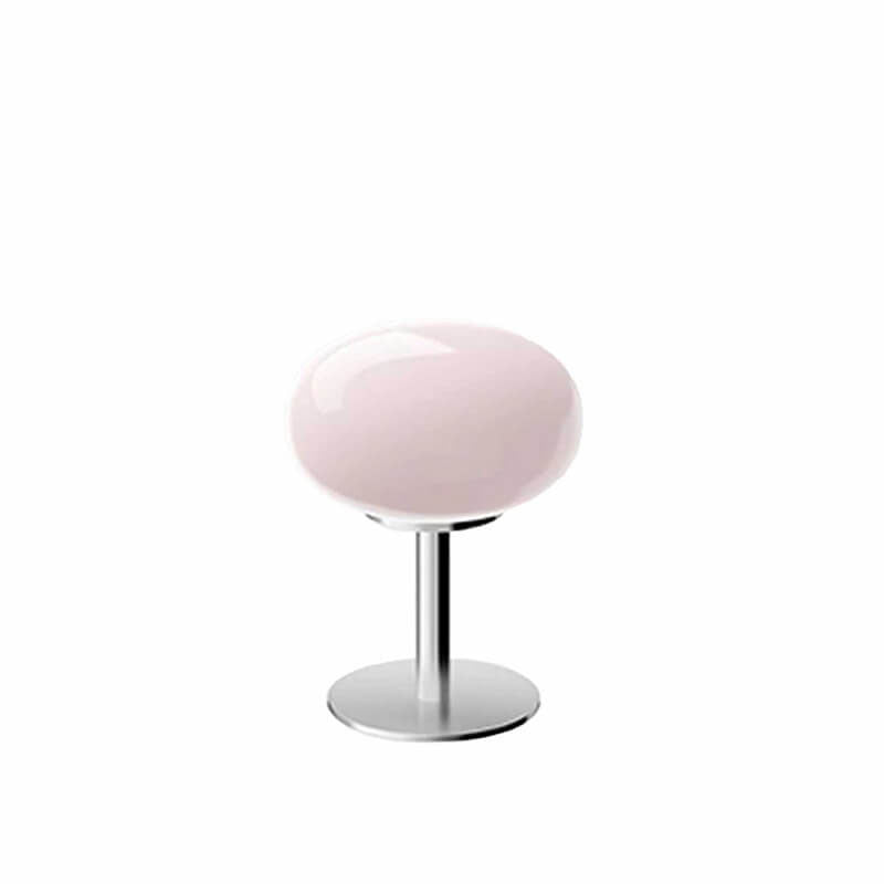 Luminária de mesa em vidro creme estilo vintage - Modelo redondo nórdico para ambientes aconchegantes.