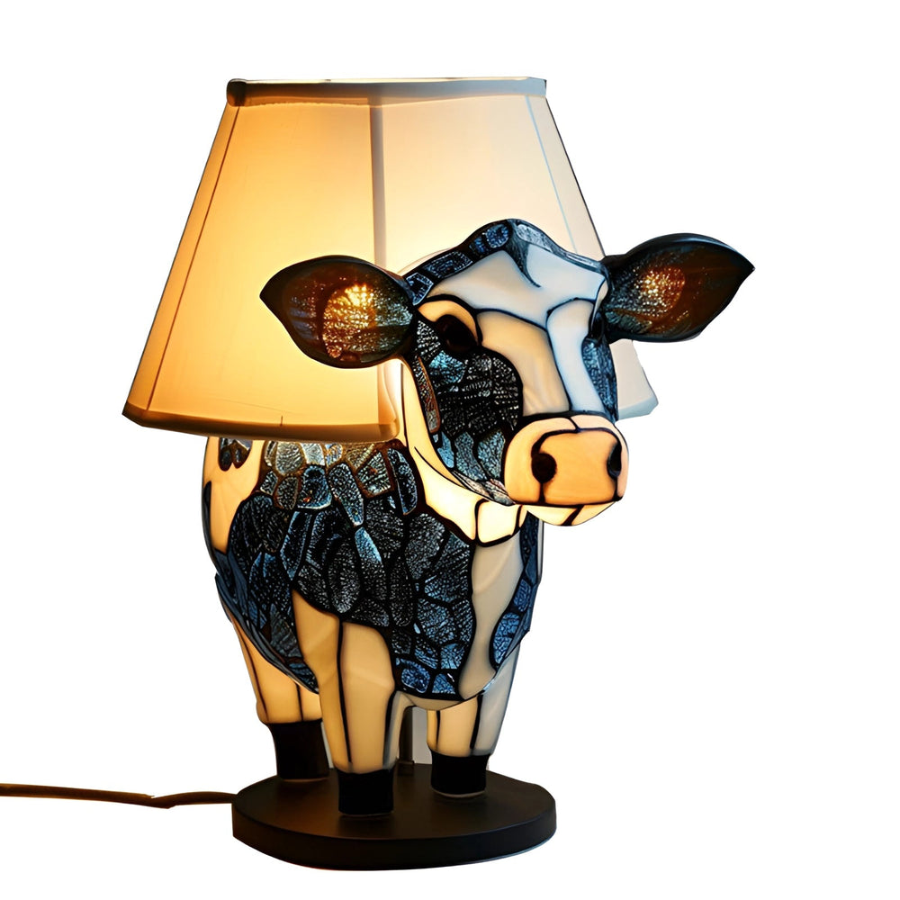 Luminária de mesa estilo Tiffany - Iluminação divertida com temática animal.