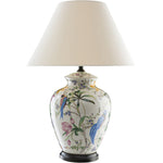 Luminária de mesa estilo retrô em cerâmica com design de flores e pássaros. Botão 220V-240V Para UK AU