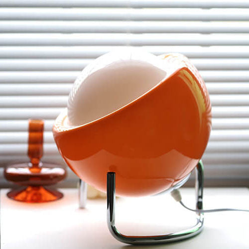 Luminária de mesa laranja vintage em vidro estilo nórdico planetário
