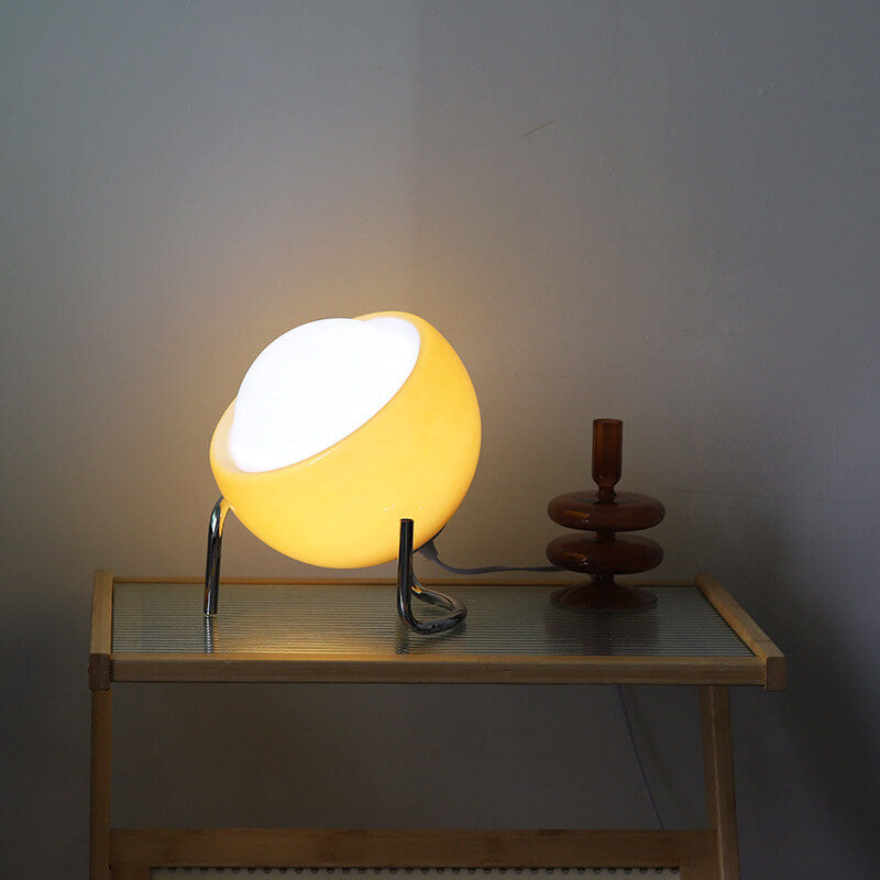 Luminária de mesa laranja vintage em vidro estilo nórdico planetário
