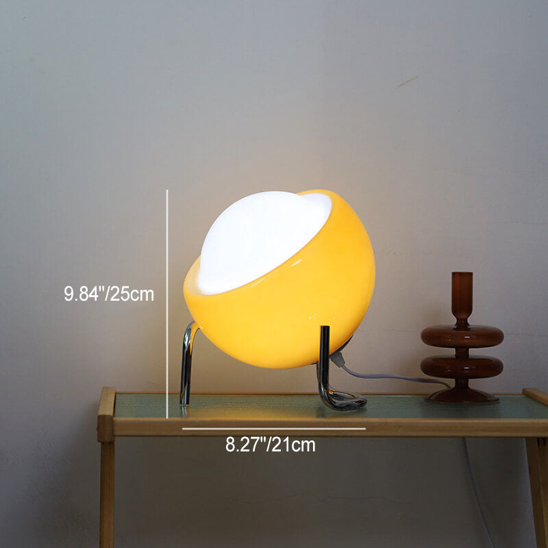 Luminária de mesa laranja vintage em vidro estilo nórdico planetário