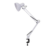 Luminária de mesa moderna com clip para leitura e braço regulável Branco