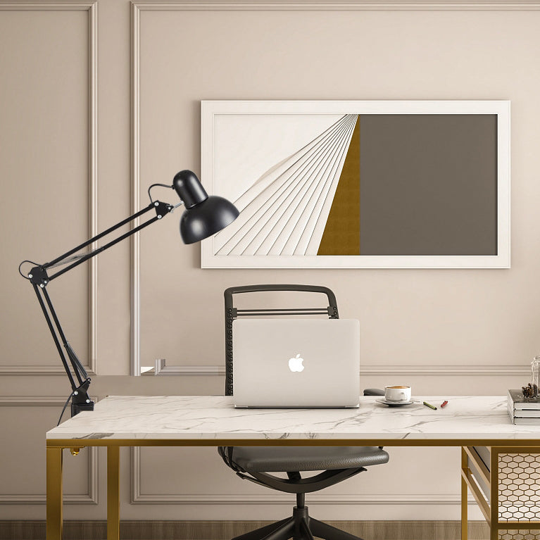 Luminária de mesa moderna com clip para leitura e braço regulável