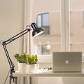 Luminária de mesa moderna com clip para leitura e braço regulável