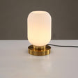 Luminária de mesa oval em vidro listrado estilo escandinavo