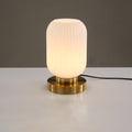 Luminária de mesa oval em vidro listrado estilo escandinavo A Branco