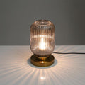 Luminária de mesa oval em vidro listrado estilo escandinavo A Cinza Esfumado 220V-240V Para o Reino Unido AU