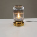 Luminária de mesa oval em vidro listrado estilo escandinavo A Cinza Esfumado 110V-120V Para os EUA CA