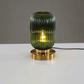 Luminária de mesa oval em vidro listrado estilo escandinavo A Verde 110V-120V Para os EUA CA