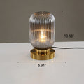 Luminária de mesa oval em vidro listrado estilo escandinavo