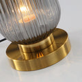Luminária de mesa oval em vidro listrado estilo escandinavo