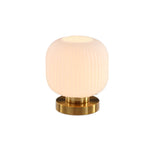 Luminária de mesa oval em vidro listrado estilo escandinavo