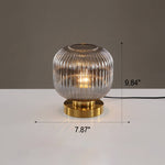Luminária de mesa oval em vidro listrado estilo escandinavo