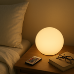 Luminária de mesa sem fio RGB com controle remoto - Abajur recarregável com 16 opções de cores para ambientação.