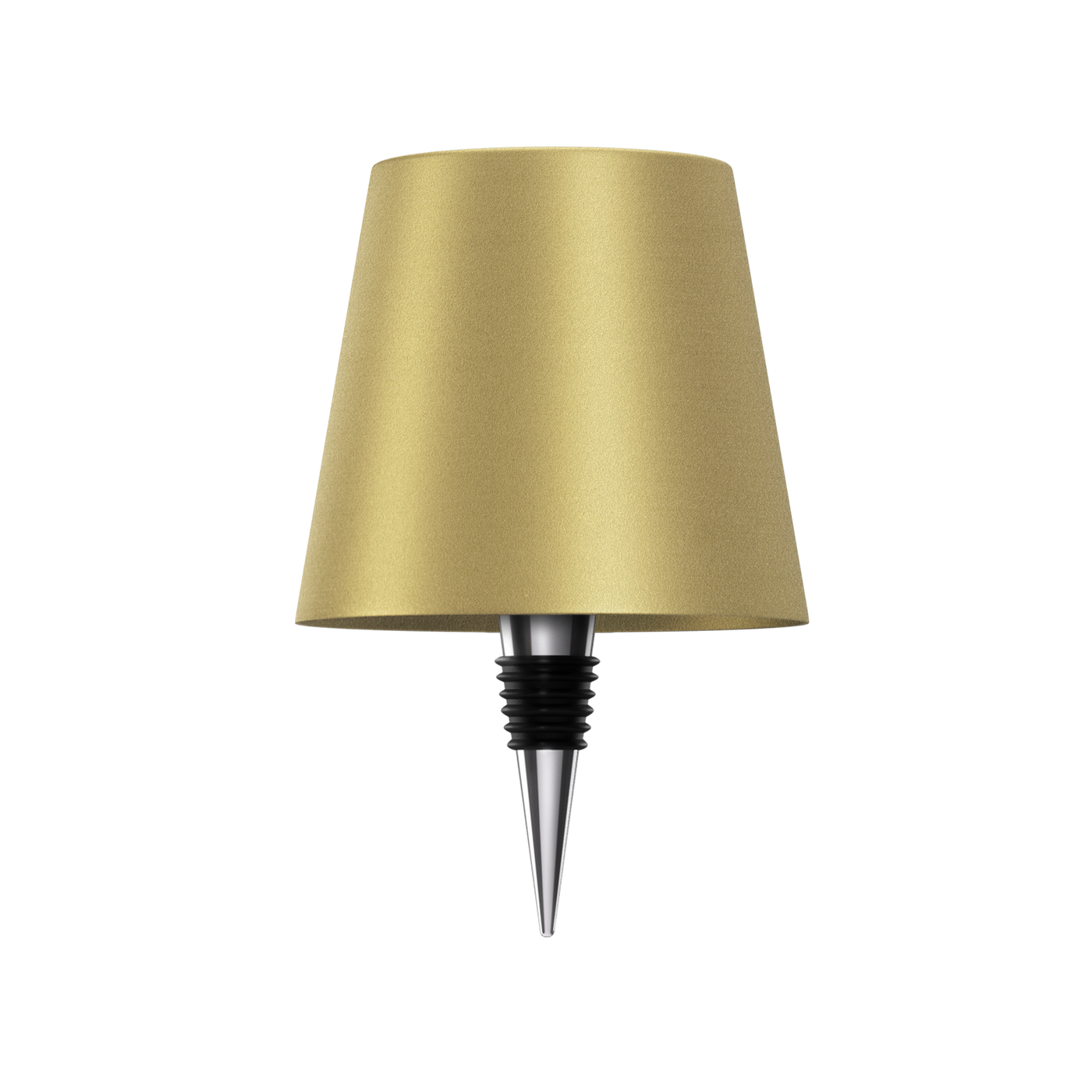 Luminária de mesa sem fio para garrafa - Abajur LED recarregável para vinho com controle touch. Dourado Clássico