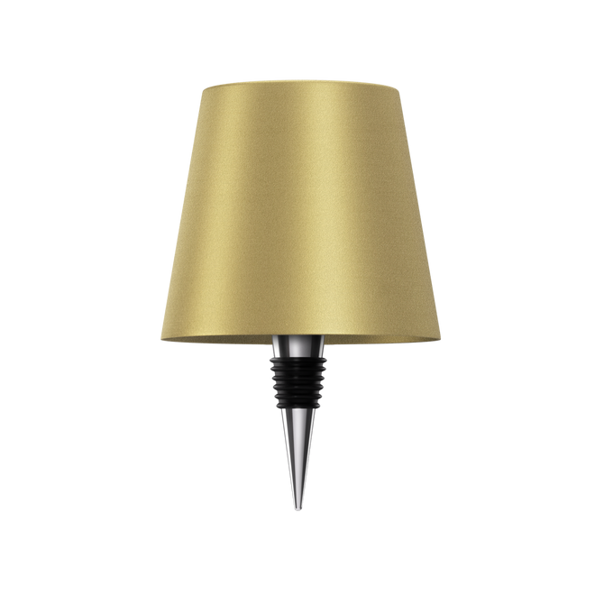 Luminária de mesa sem fio para garrafa - Abajur LED recarregável para vinho com controle touch. Dourado Clássico