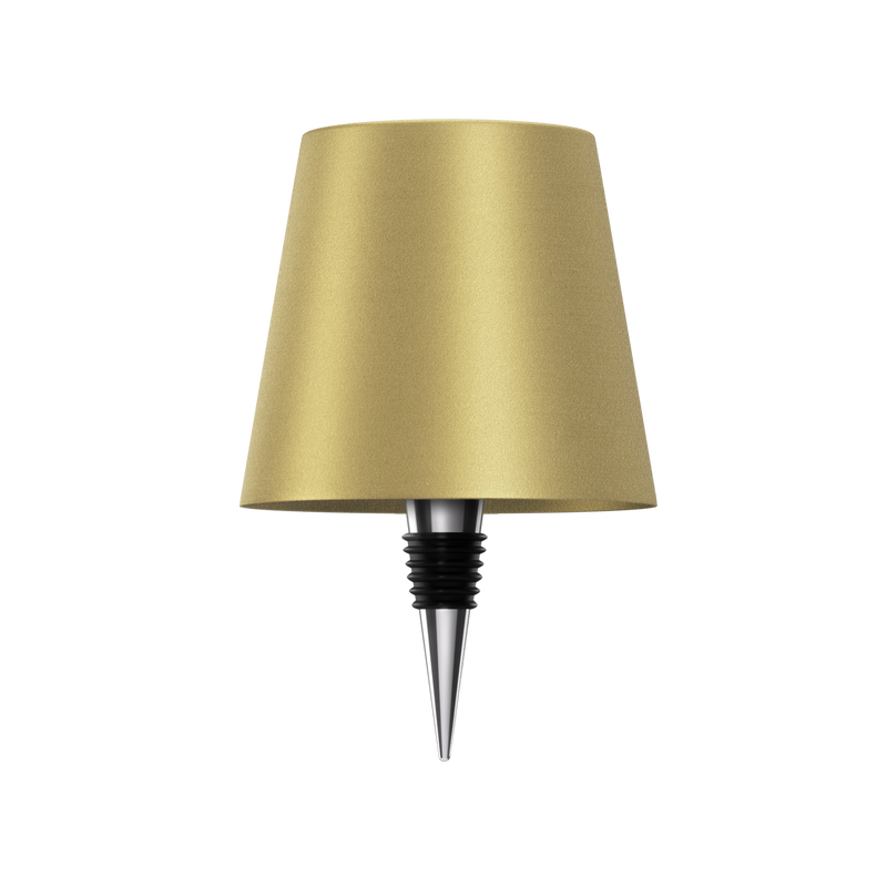 Luminária de mesa sem fio para garrafa - Abajur LED recarregável para vinho com controle touch. Dourado Clássico
