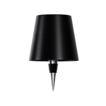 Luminária de mesa sem fio para garrafa - Abajur LED recarregável para vinho com controle touch. Preto Clássico