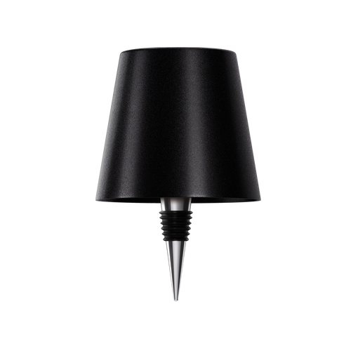 Luminária de mesa sem fio para garrafa - Abajur LED recarregável para vinho com controle touch. Preto Clássico