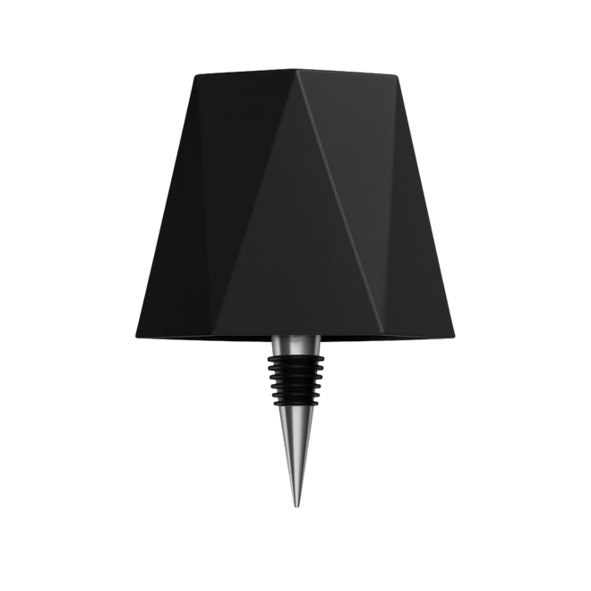 Luminária de mesa sem fio para garrafa - Abajur LED recarregável para vinho com controle touch. Preto Geo