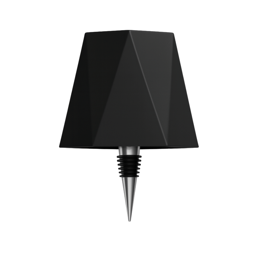Luminária de mesa sem fio para garrafa - Abajur LED recarregável para vinho com controle touch. Preto Geo