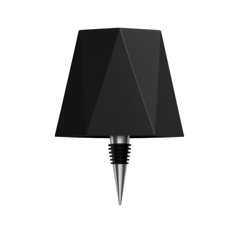 Luminária de mesa sem fio para garrafa - Abajur LED recarregável para vinho com controle touch. Preto Geo