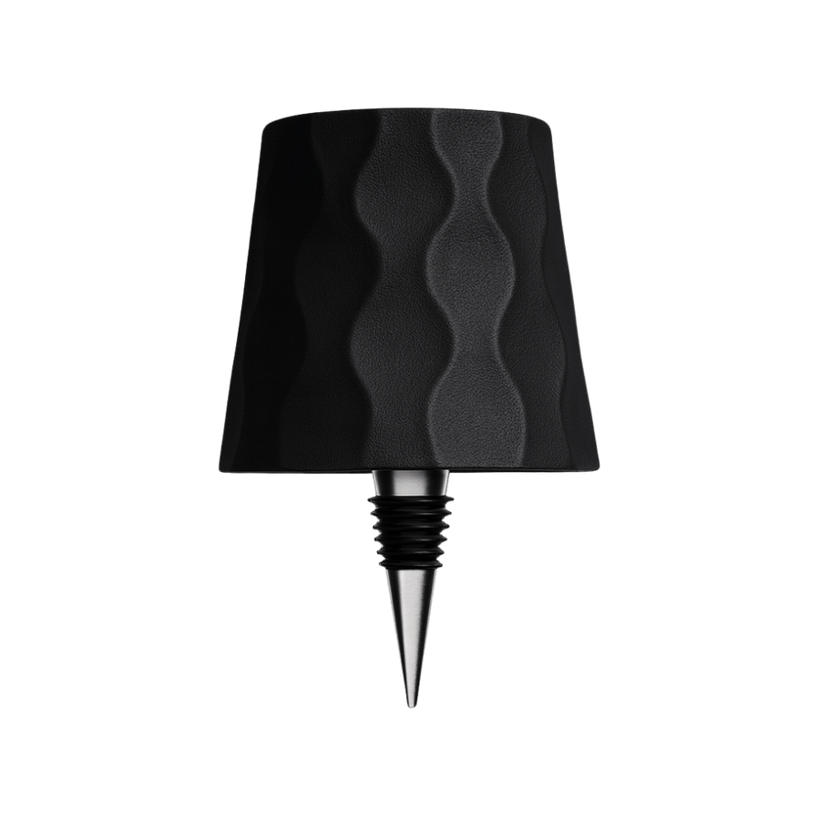Luminária de mesa sem fio para garrafa - Abajur LED recarregável para vinho com controle touch. Preto Wave