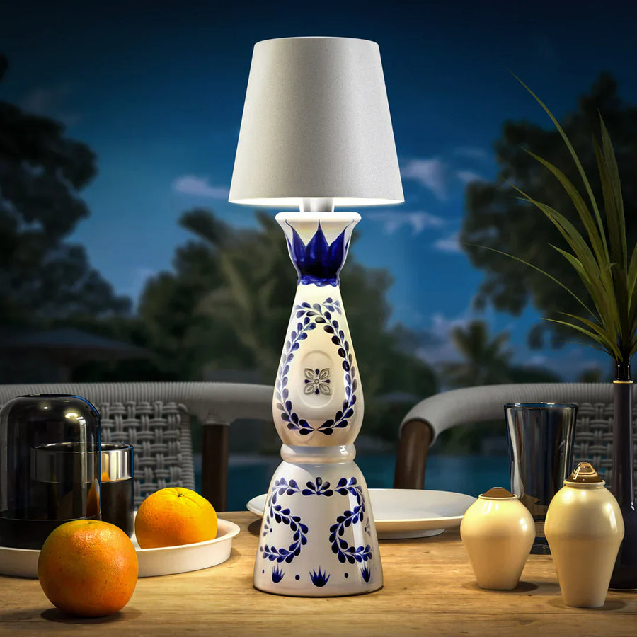 Luminária de mesa sem fio para garrafa - Abajur LED recarregável para vinho com controle touch.
